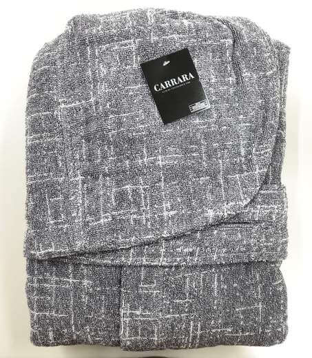 Accappatoio con cappuccio Mirabello Carrara Collezione Charme, in spugna di cotone 410 gr/mq, stile moderno, Made in Italy.