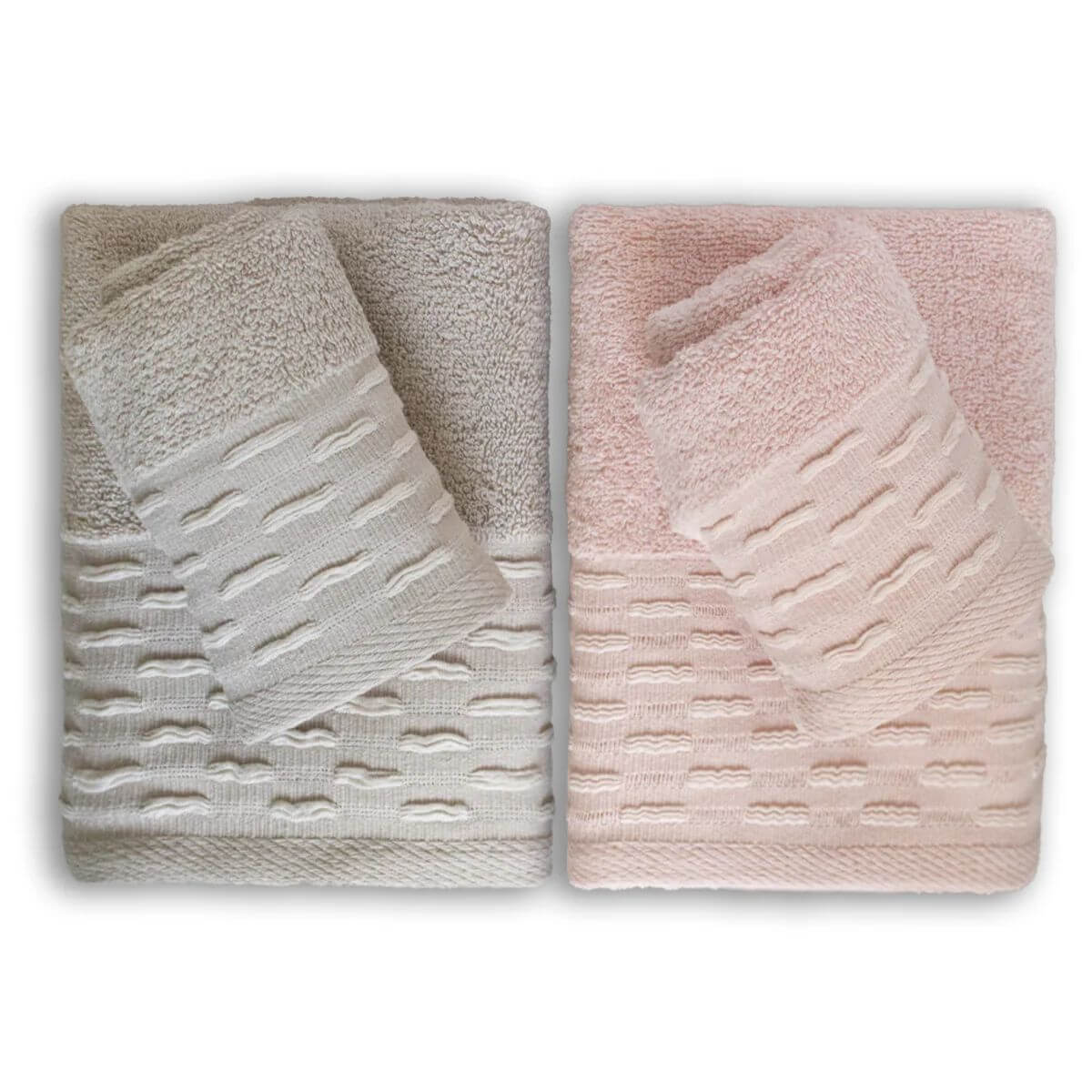 Set asciugamani 2+2 Maestri Cotonieri India Spugna di Cotone