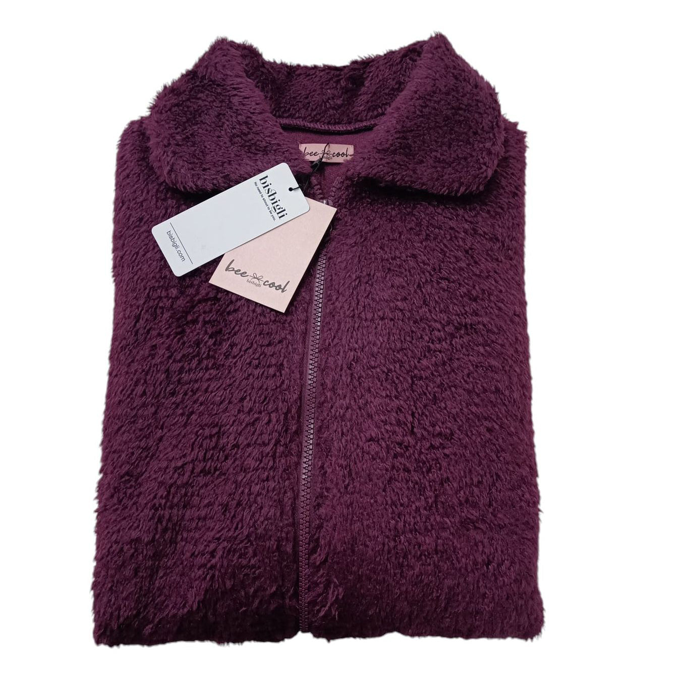 Giacca da camera donna Bisbigli BO388608 con zip, 100% poliestere, manica lunga, taglia 46, Made in Italy
