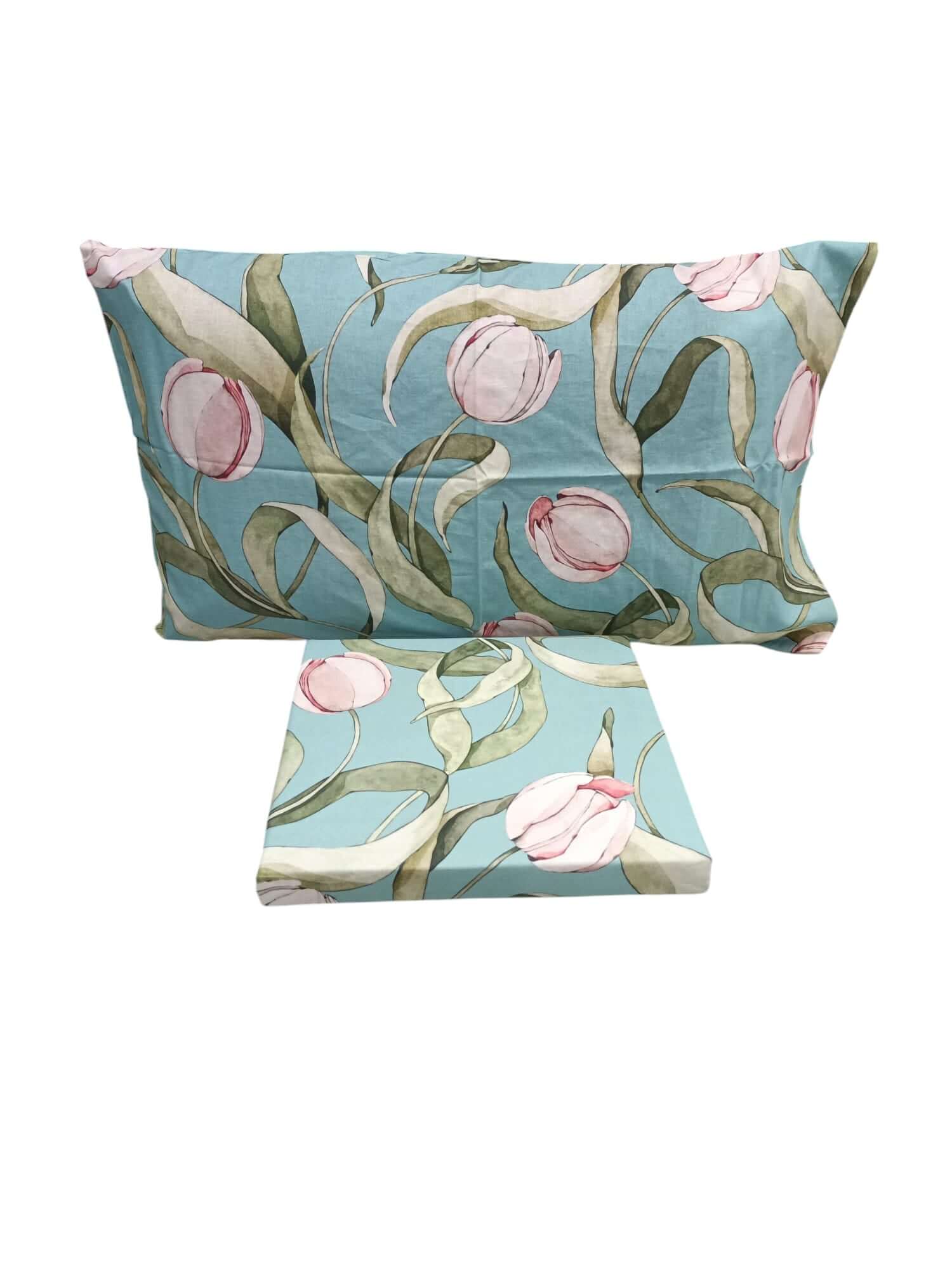 Parure copripiumino La Dolce Casa Natura Dig, 100% cotone, stampa digitale, copripiumino 250x200 cm e 2 federe 52x82 cm, design italiano.