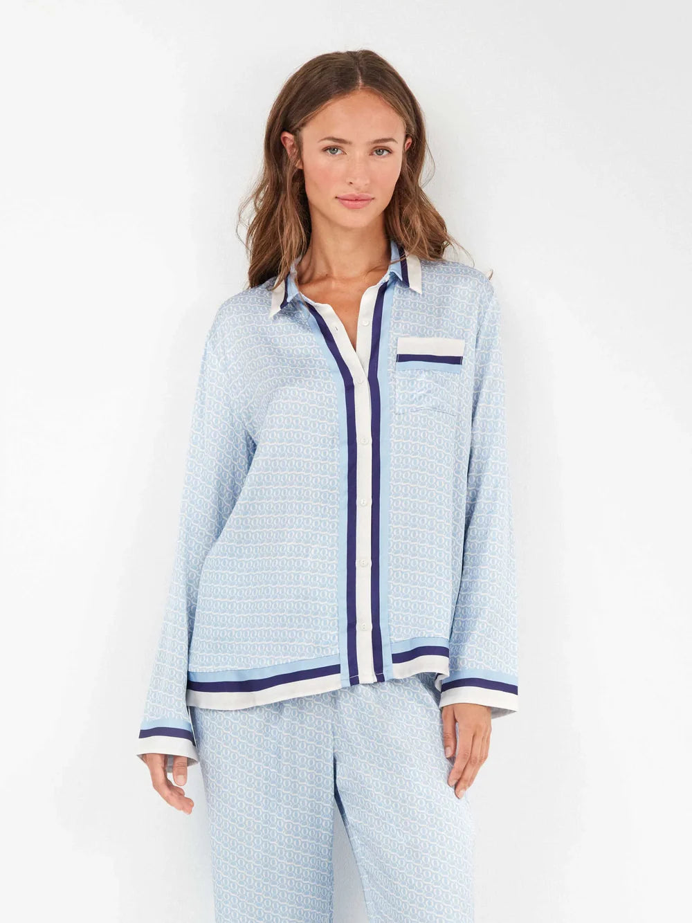 Pigiama Donna Gisela 2/20320S – Set Camicia Monogramma in Raso