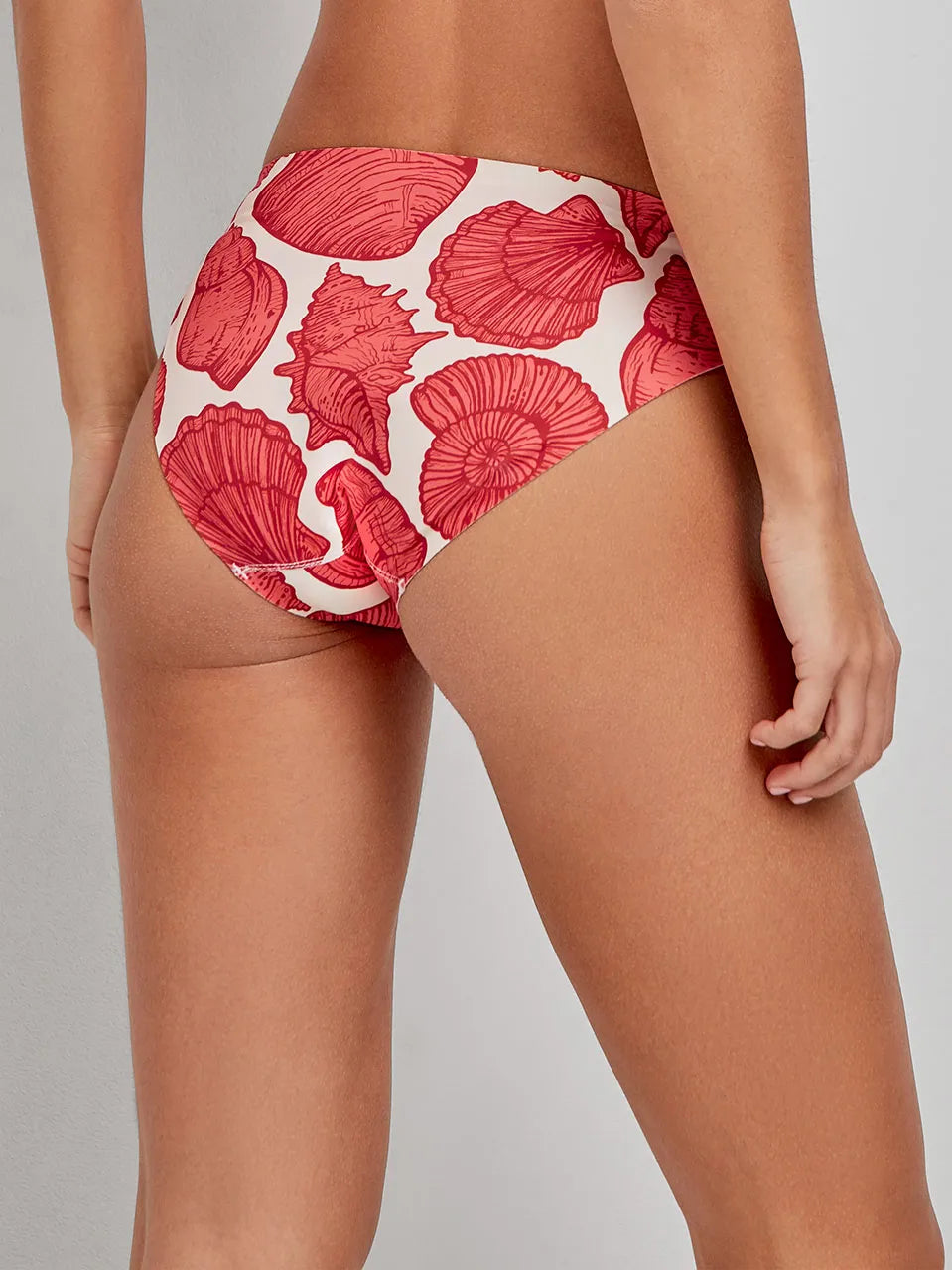 Costume bikini Gisela 2/30178BT taglia M, slip brasiliano a V e top triangolare senza ferretto, stampa coralli, tessuto high tech.