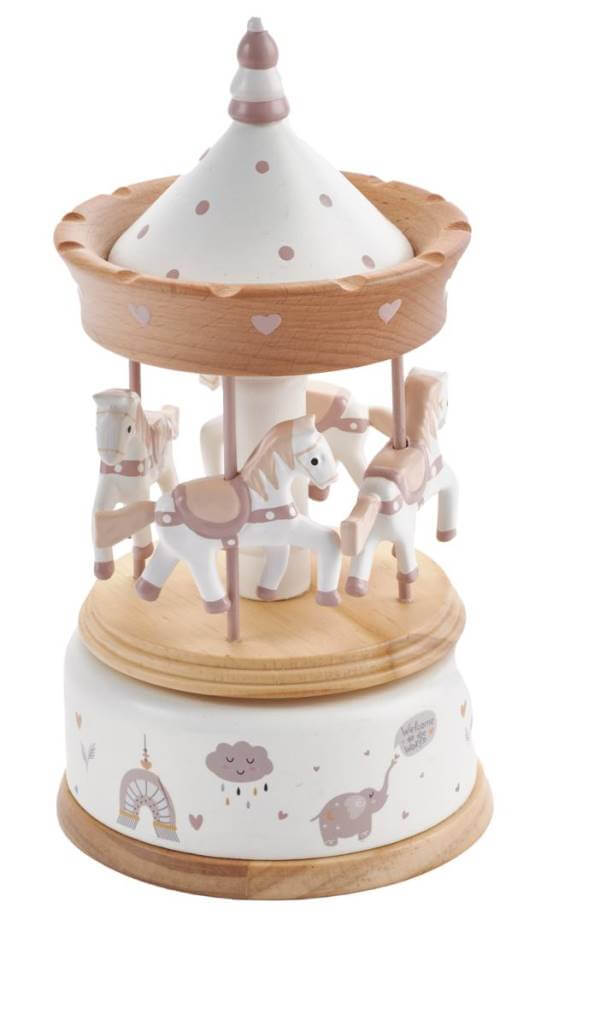 Giostra Carillon grande modello GS5/G per bambina, bomboniera elegante h 20,5 cm con scatola, musica e possibilità di personalizzazione