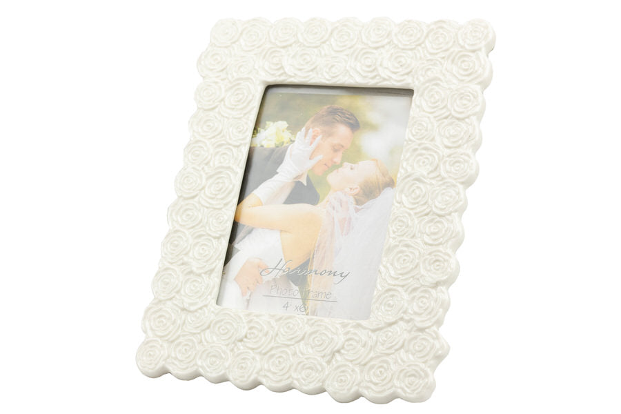 Matrimonio Harmony Porta foto porcellana medio decoro rose  Porcellana