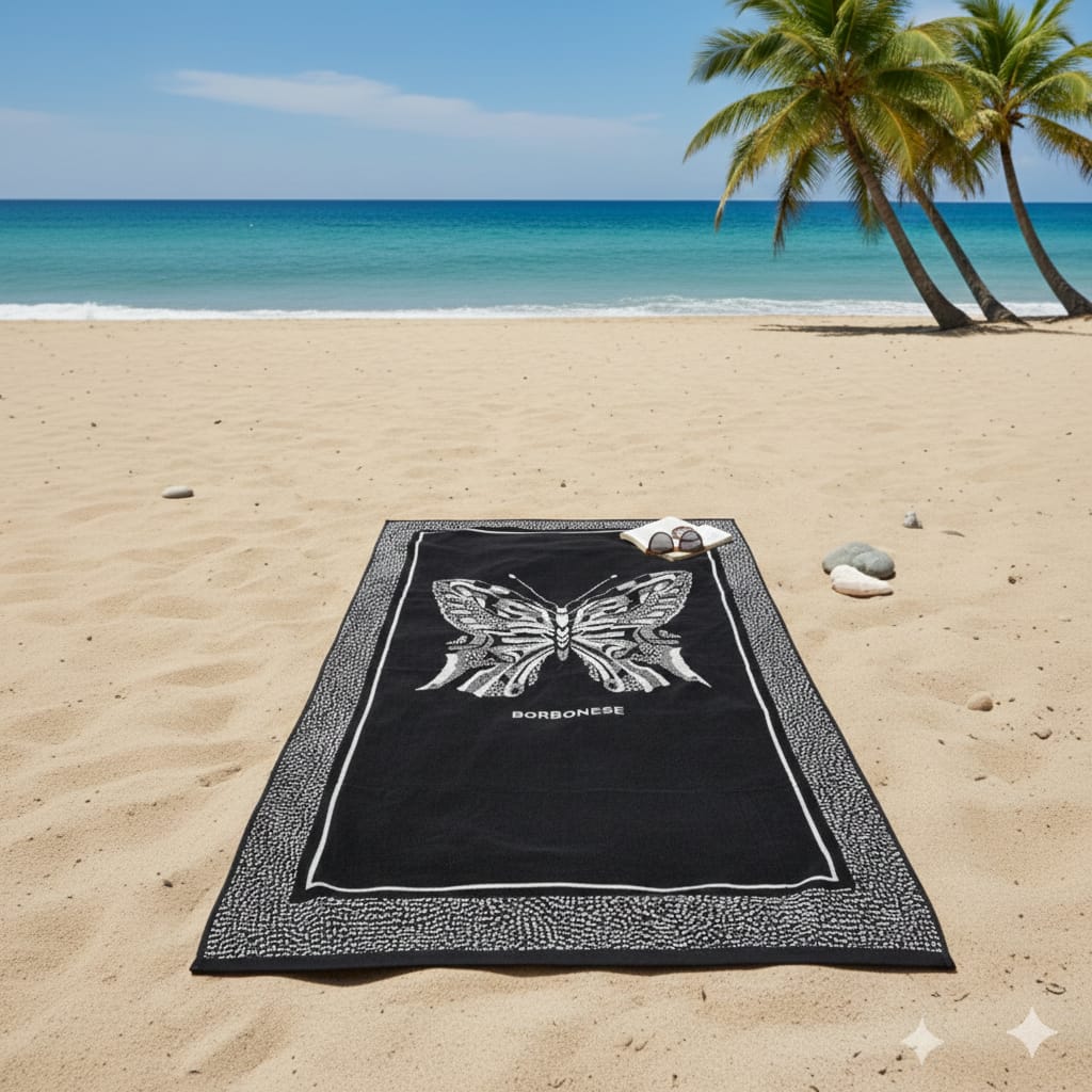 Telo mare Borbonese Butterfly Spugna di Cotone