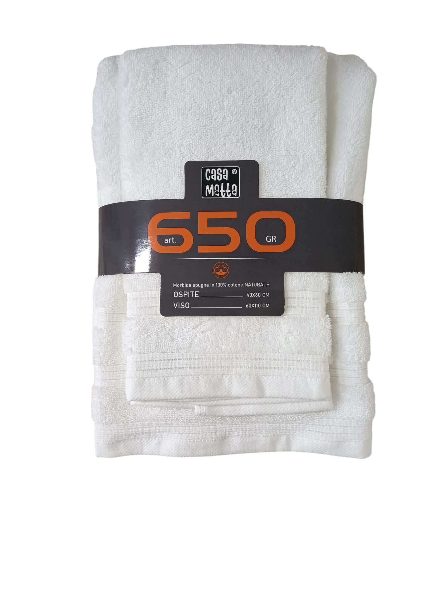 Set Asciugamani 1+1 Casa Matta 650GR Spugna di Cotone