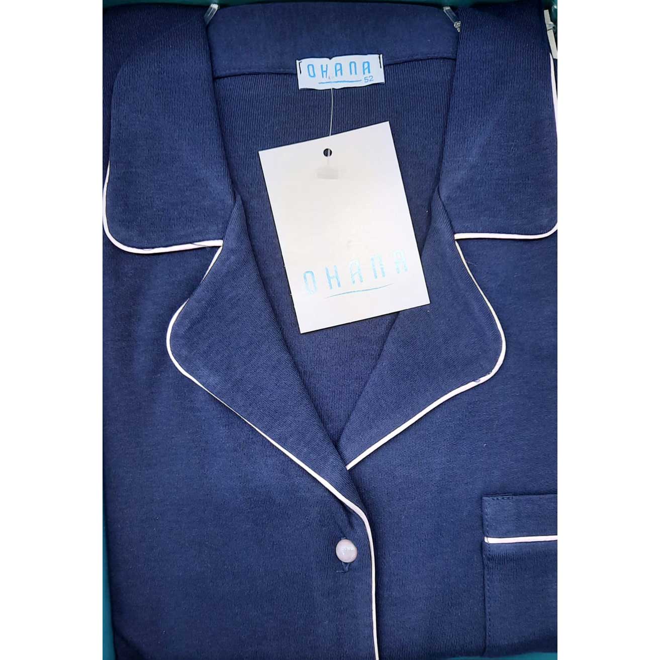 Pigiama Autunno/Inverno Donna Ohana Interlock aperto 100% Cotone