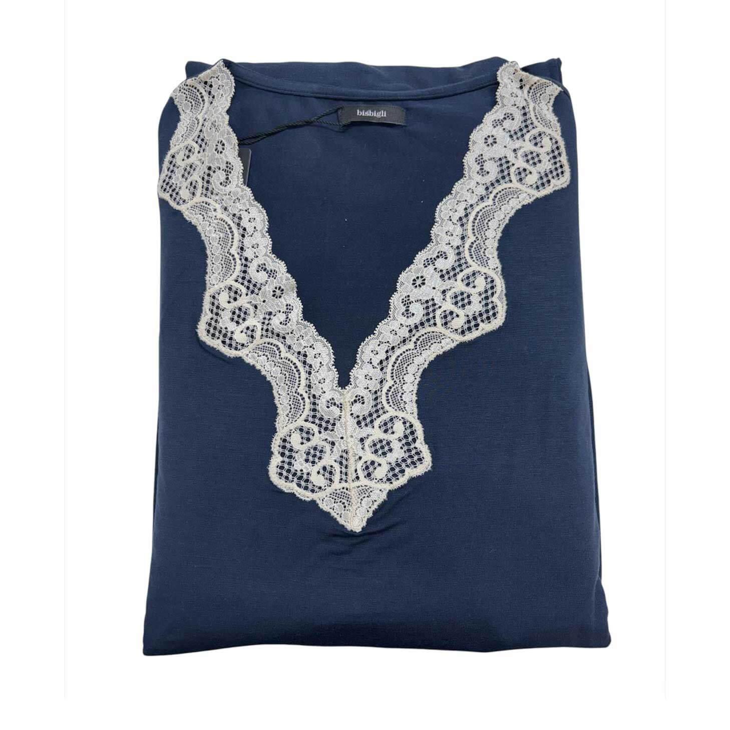 Pigiama Donna Autunno/Inverno Bisbigli BQ203626 – Scollo a V Manica e Pantalone Lungo - The King Luxury