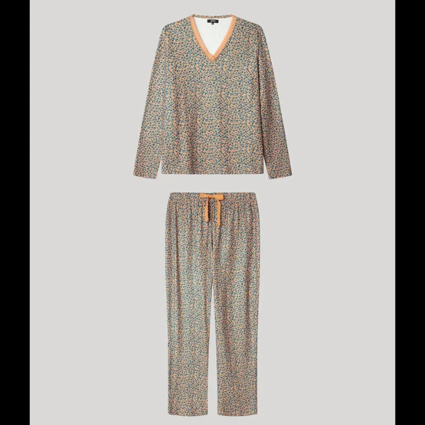 Pigiama Donna Autunno/Inverno Gisela 2/20308S – Stampa Animalier con Dettaglio Pizzo - The King Luxury