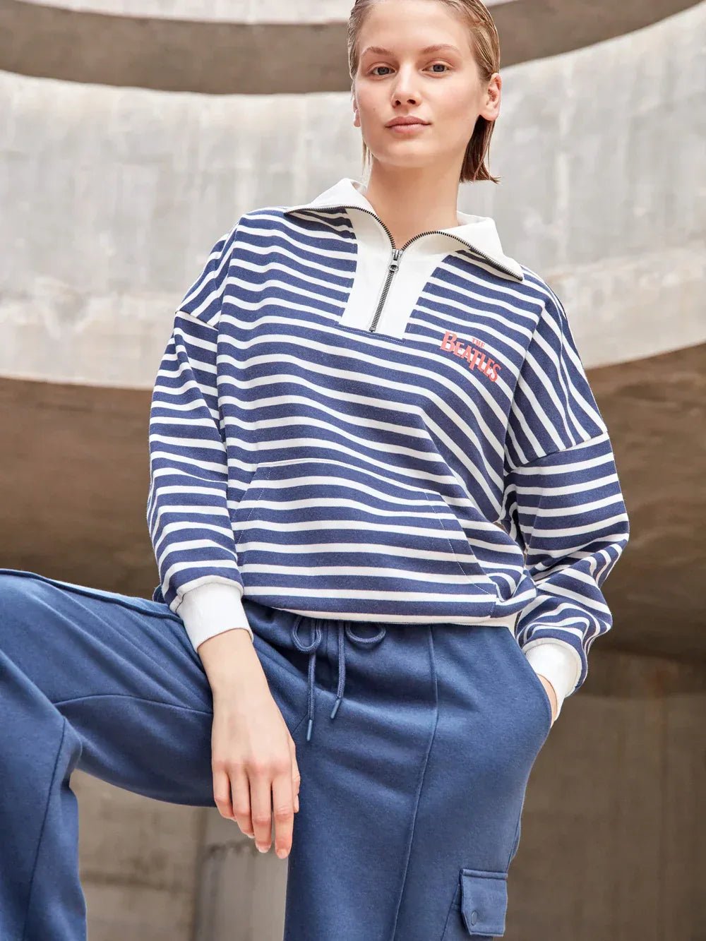 Pigiama Donna Autunno/Inverno Gisela 2/20364S – Pile Beatles con Zip e Pantaloni Cargo - The King Luxury