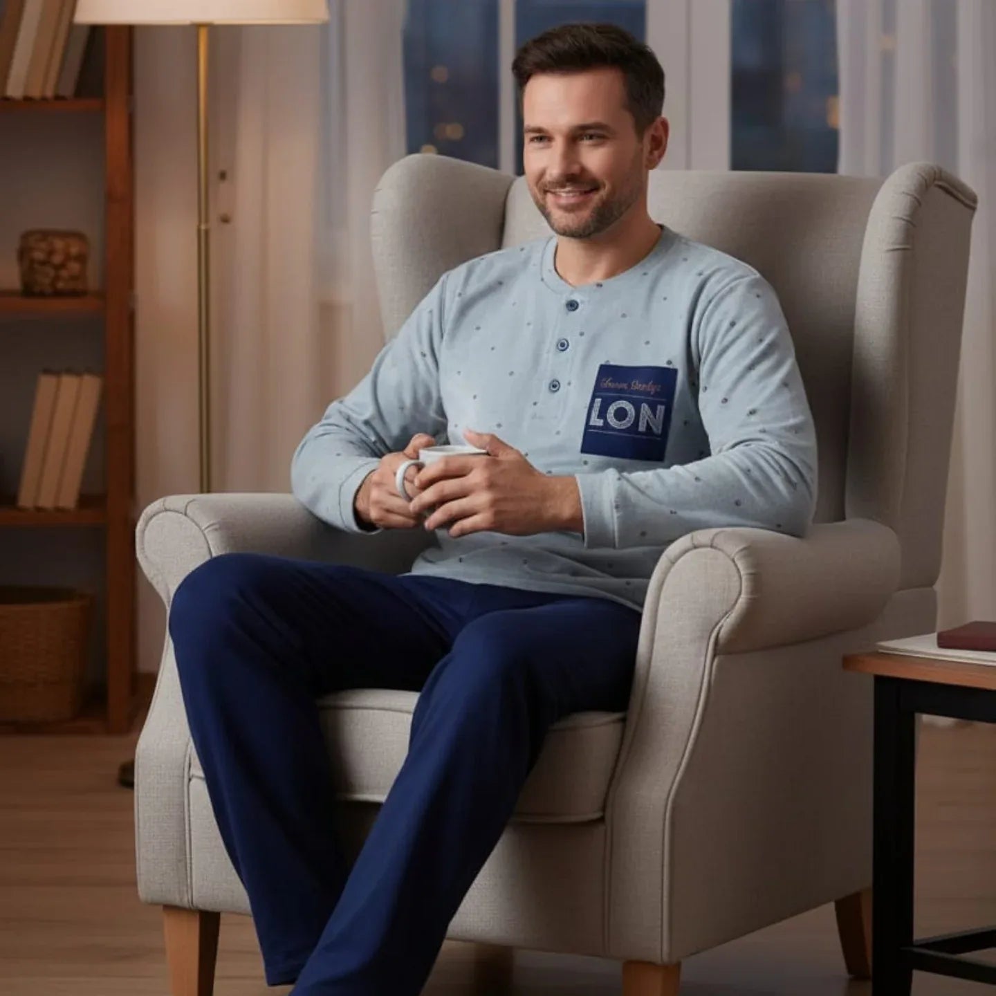 Pigiama Uomo Autunno/Inverno Karel KF3137PLU in Cotone Interlock - The King Luxury