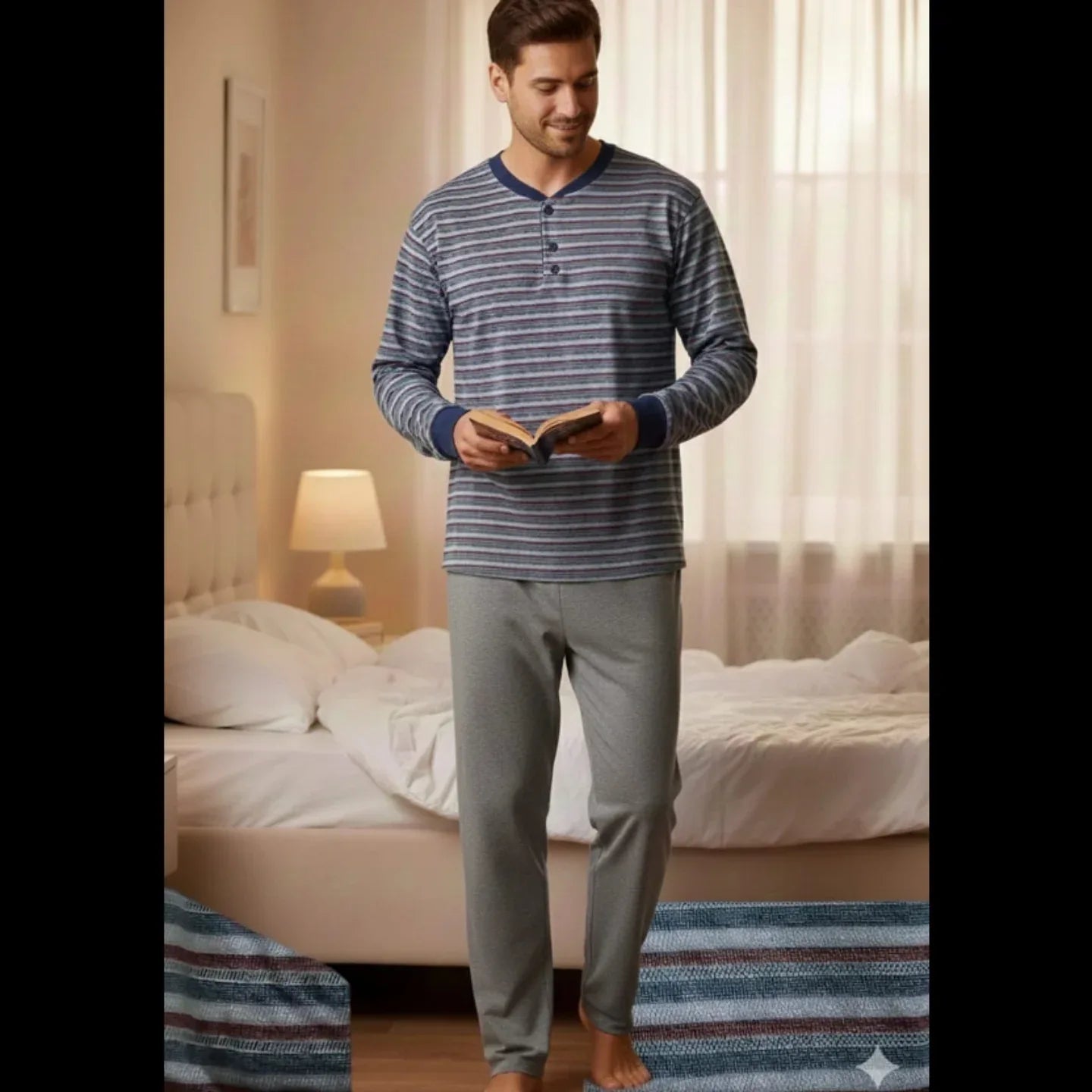 Pigiama Uomo Autunno/Inverno Karelpiù KF3120PLU in Caldo Cotone Interlock - The King Luxury