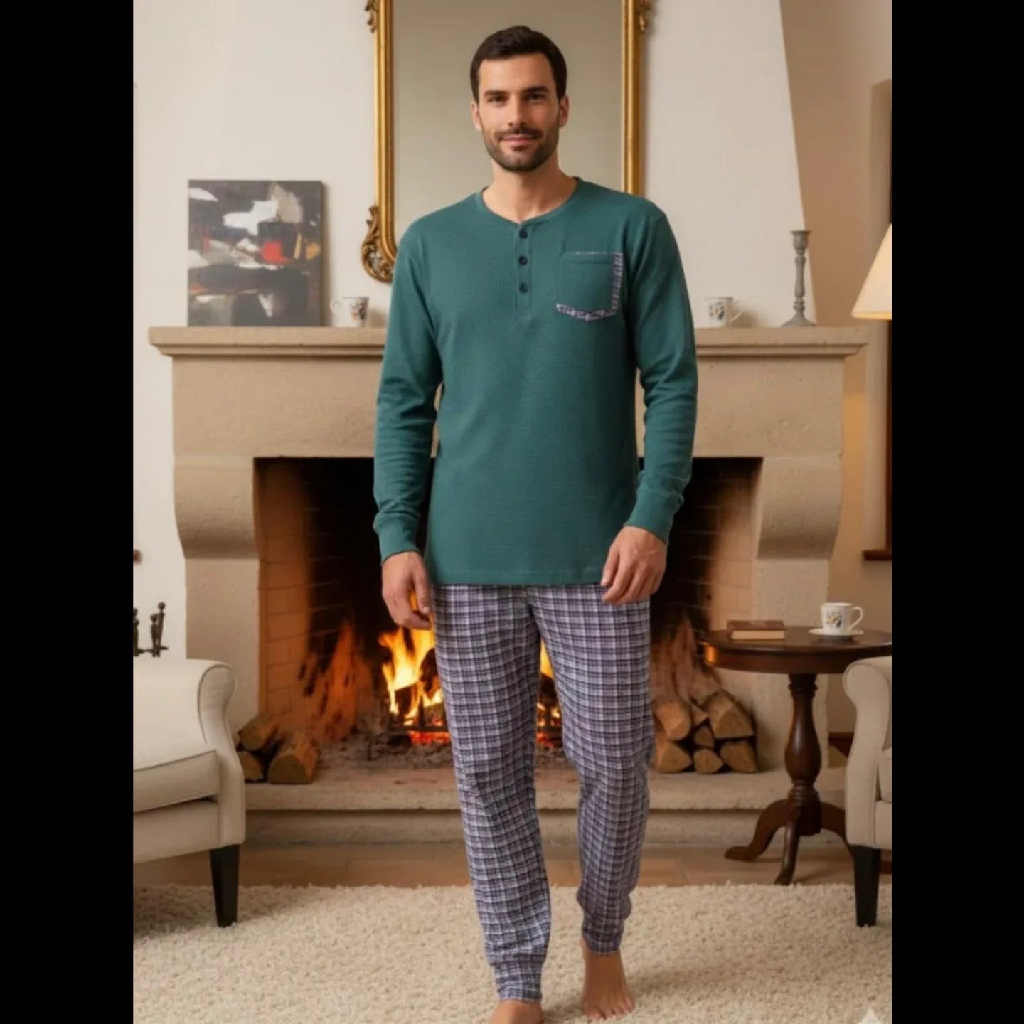 Pigiama Uomo Autunno/Inverno Karelpiù KY7137PLU in Caldo Cotone Interlock - The King Luxury