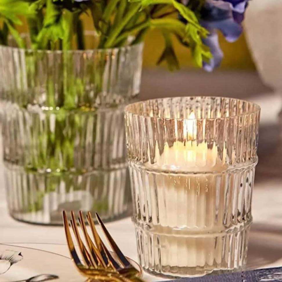 Porta candela Preziosa 90/74 Vetro - The King Luxury