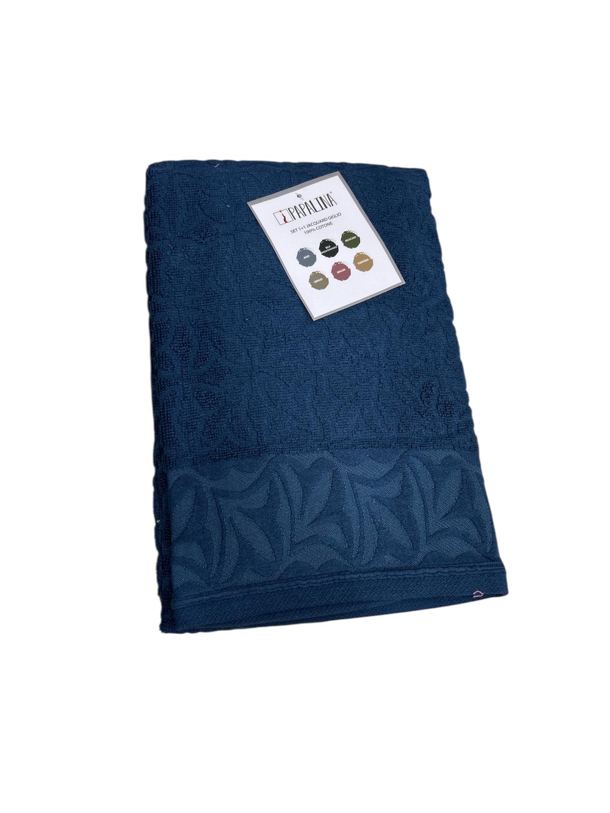 Set Asciugamani 1+1 Papalina Giglio Spugna di Cotone