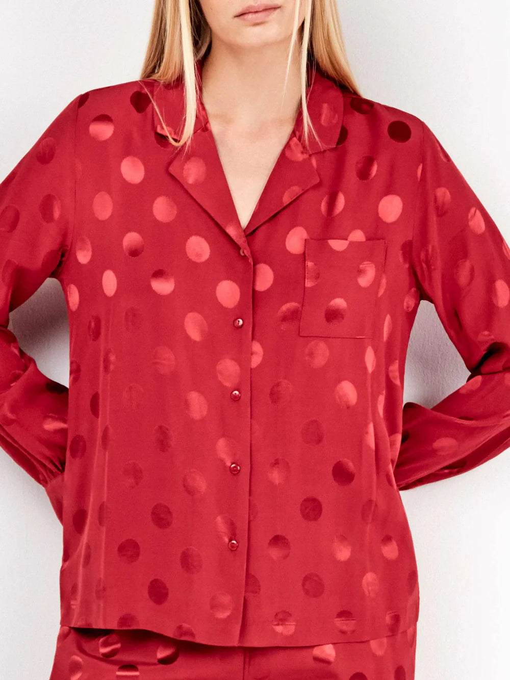 Pigiama Donna Gisela 2/20325S – Camicia e Pantaloni a Pois in Viscosa