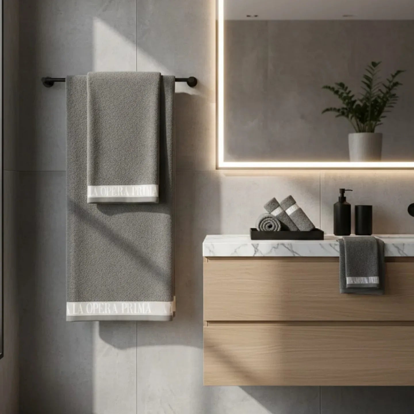 Set 5 Asciugamani Opera Prima Polo Logo in Spugna di Cotone - The King Luxury