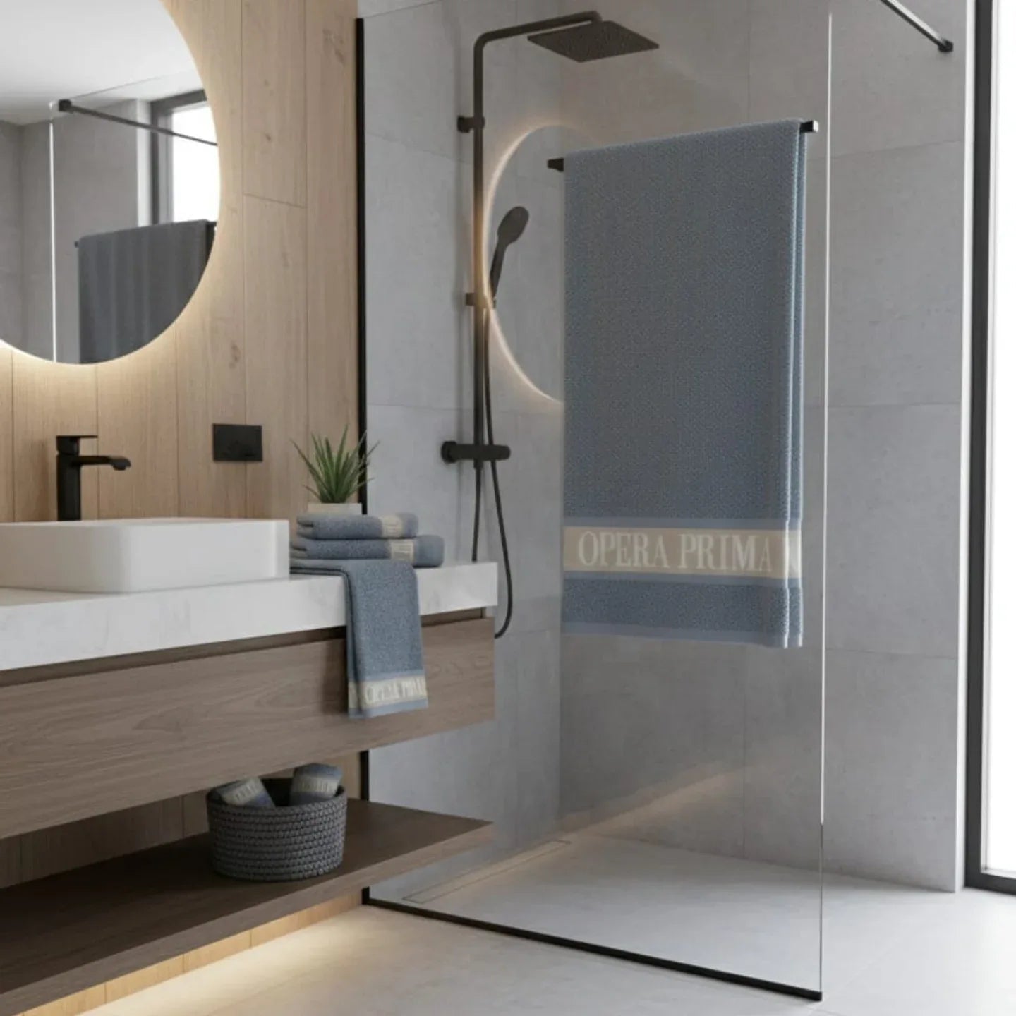 Set 5 Asciugamani Opera Prima Polo Logo in Spugna di Cotone - The King Luxury