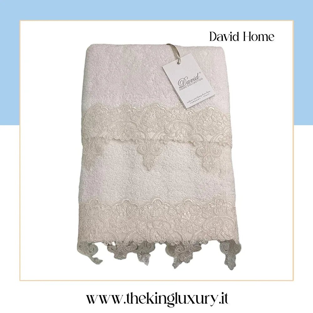 Set Asciugamani 1+1 David Pizzo Nuovo Spugna di Cotone - The King Luxury