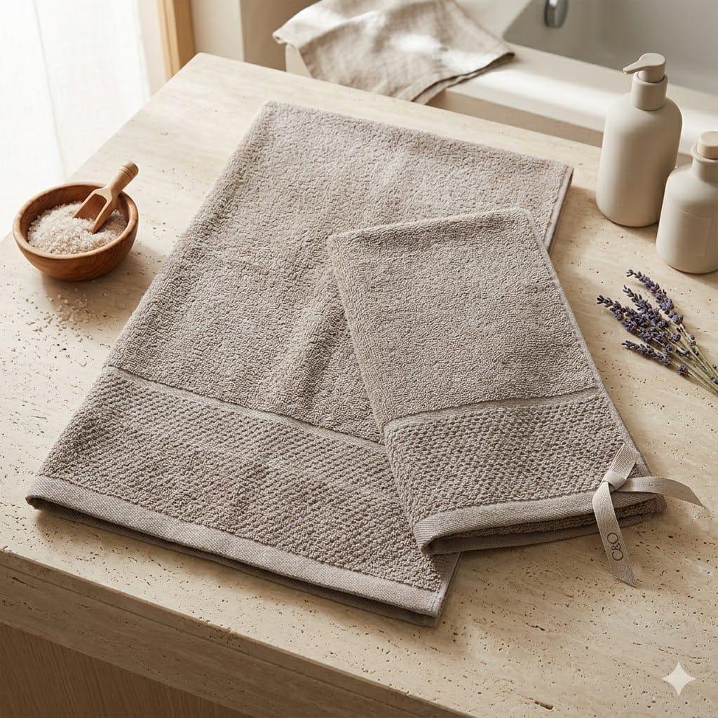 Set Asciugamani 1+1 Maestri Cotonieri Eternity Spugna di Cotone - The King Luxury