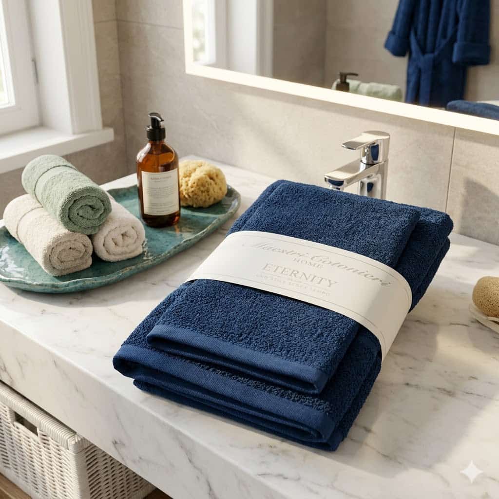 Set Asciugamani 1+1 Maestri Cotonieri Eternity Spugna di Cotone - The King Luxury