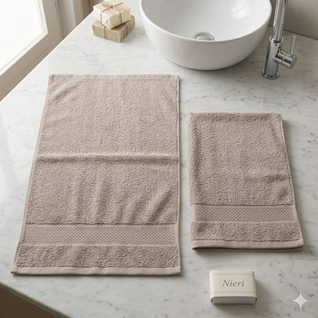 Set Asciugamani 1+1 Maestri Cotonieri Eternity Spugna di Cotone - The King Luxury