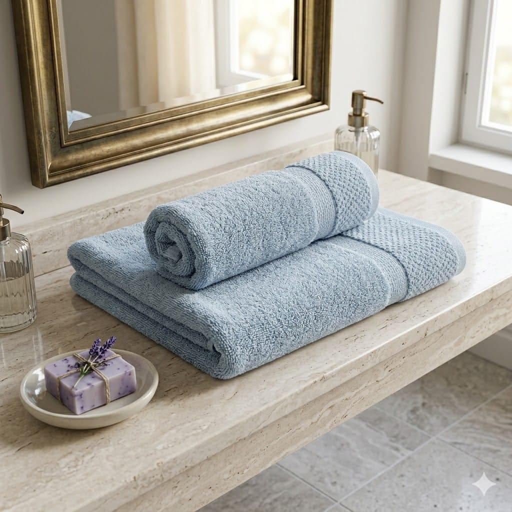 Set Asciugamani 1+1 Maestri Cotonieri Eternity Spugna di Cotone - The King Luxury