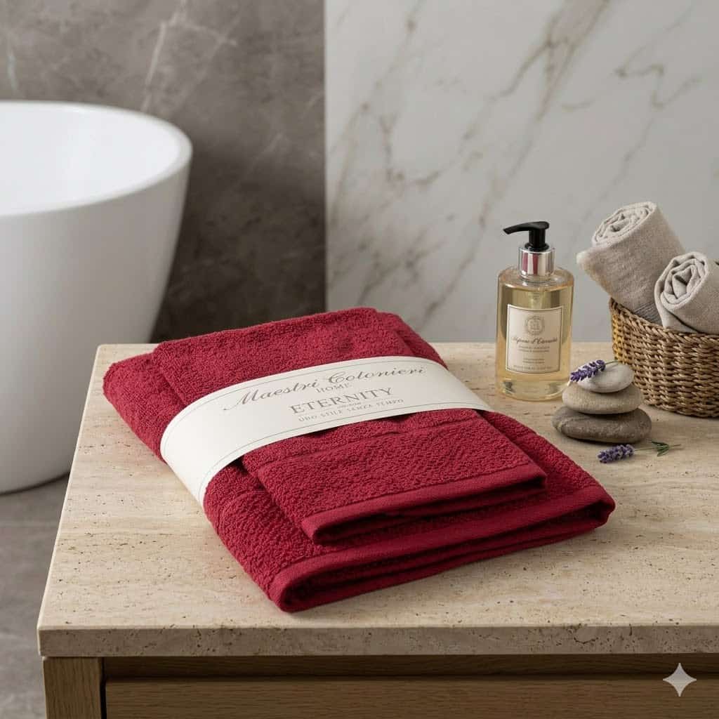 Set Asciugamani 1+1 Maestri Cotonieri Eternity Spugna di Cotone - The King Luxury