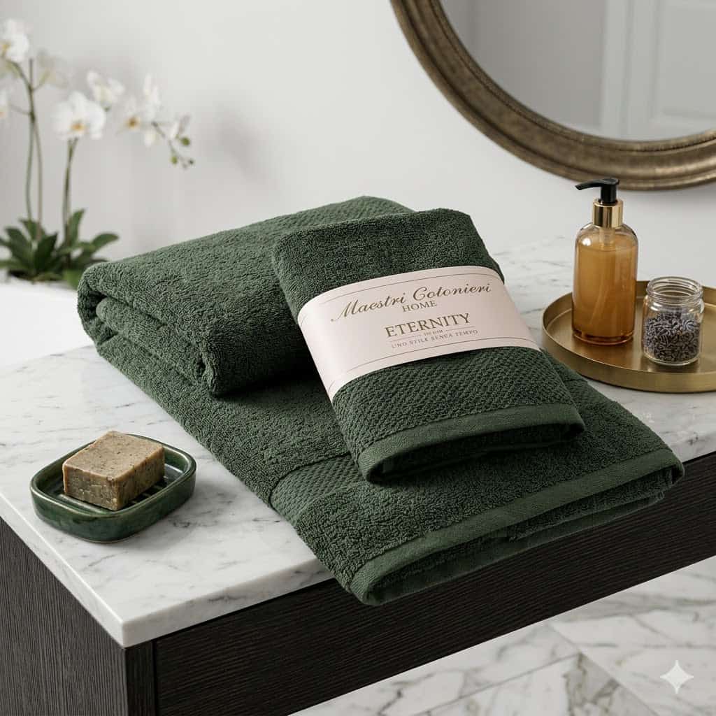 Set Asciugamani 1+1 Maestri Cotonieri Eternity Spugna di Cotone - The King Luxury