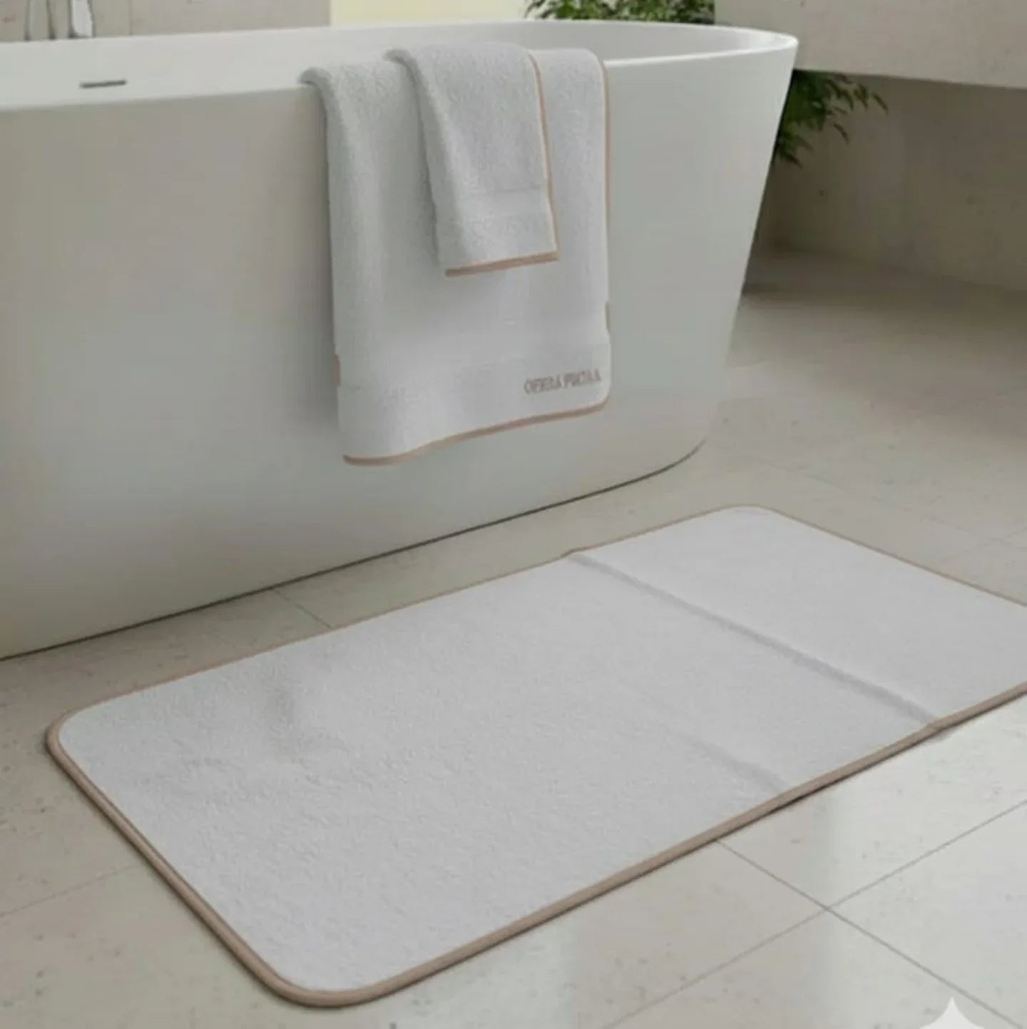 Set Asciugamani 1+1 Opera Prima Piping Spugna di Cotone - The King Luxury