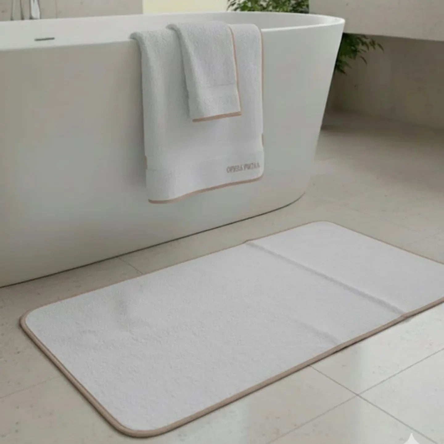 Set Asciugamani 1+1 Opera Prima Piping Spugna di Cotone - The King Luxury