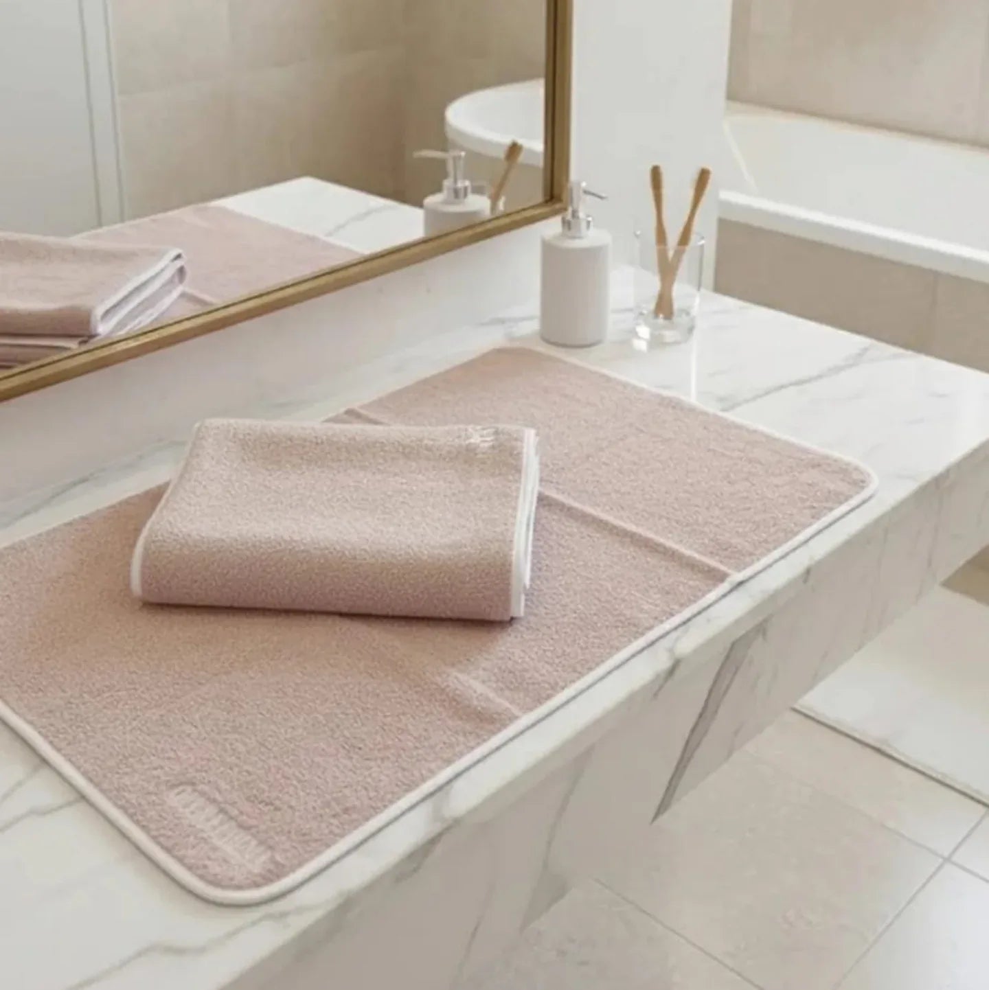 Set Asciugamani 1+1 Opera Prima Piping Spugna di Cotone - The King Luxury