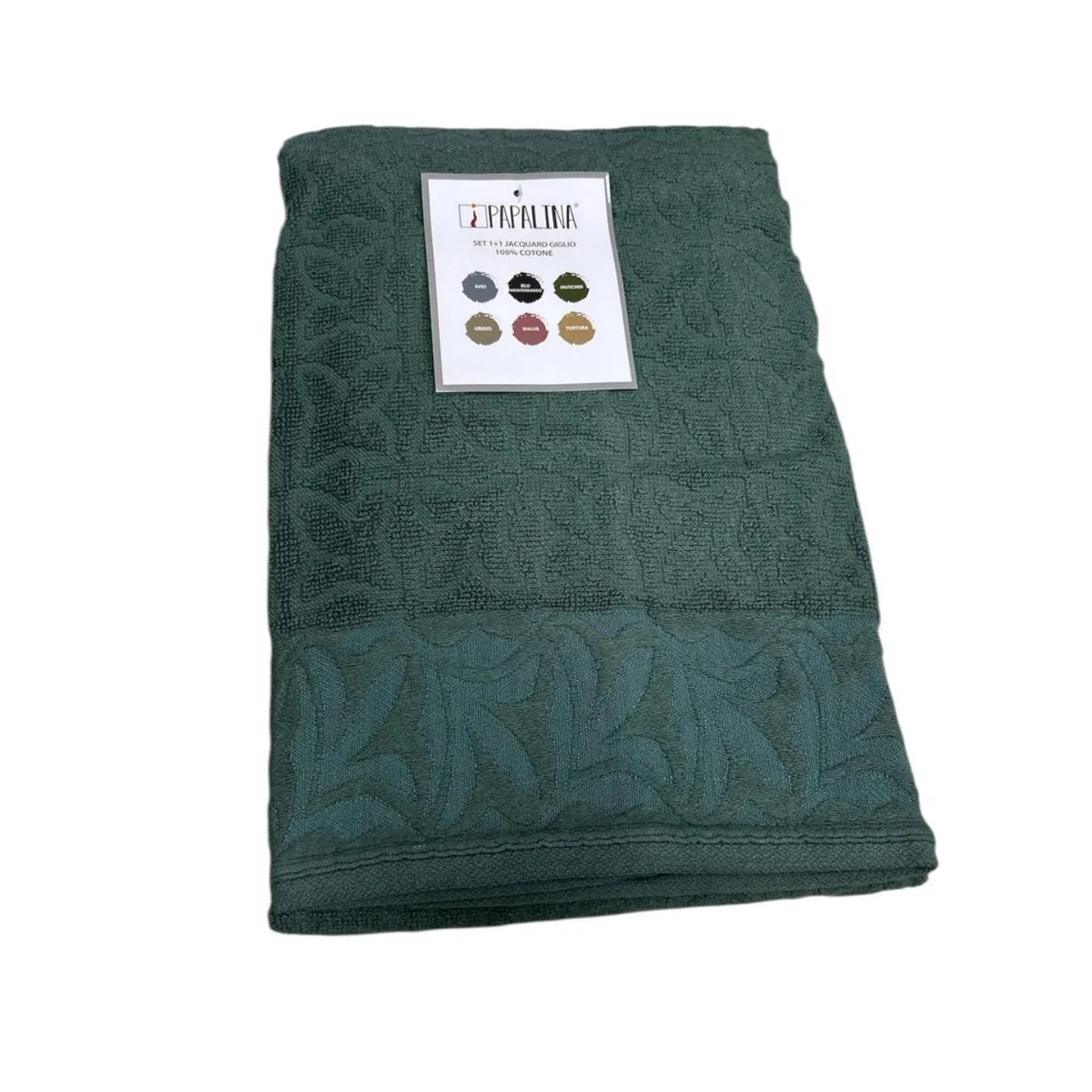 Set Asciugamani 1+1 Papalina Giglio in Spugna di Cotone – Made in Italy - The King Luxury