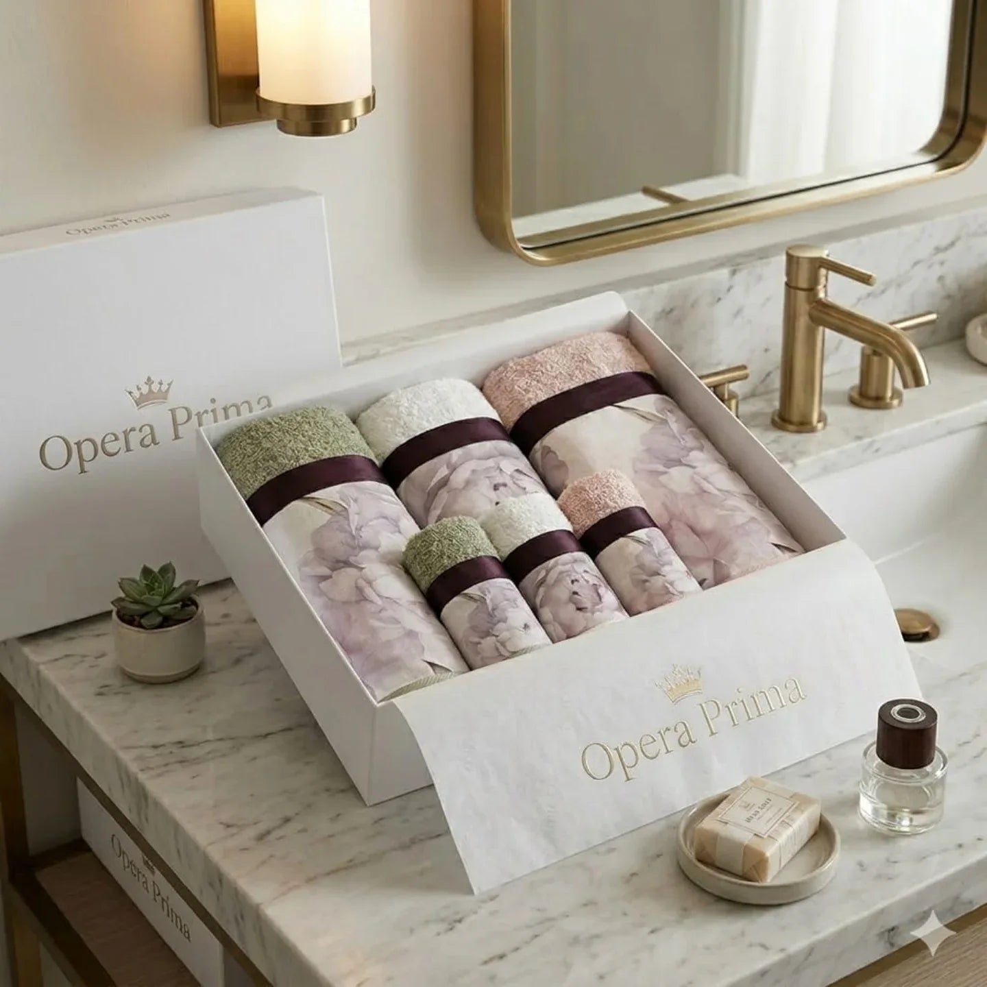 Set Asciugamani 3+3 Opera Prima Tribeca in Spugna di Cotone - The King Luxury