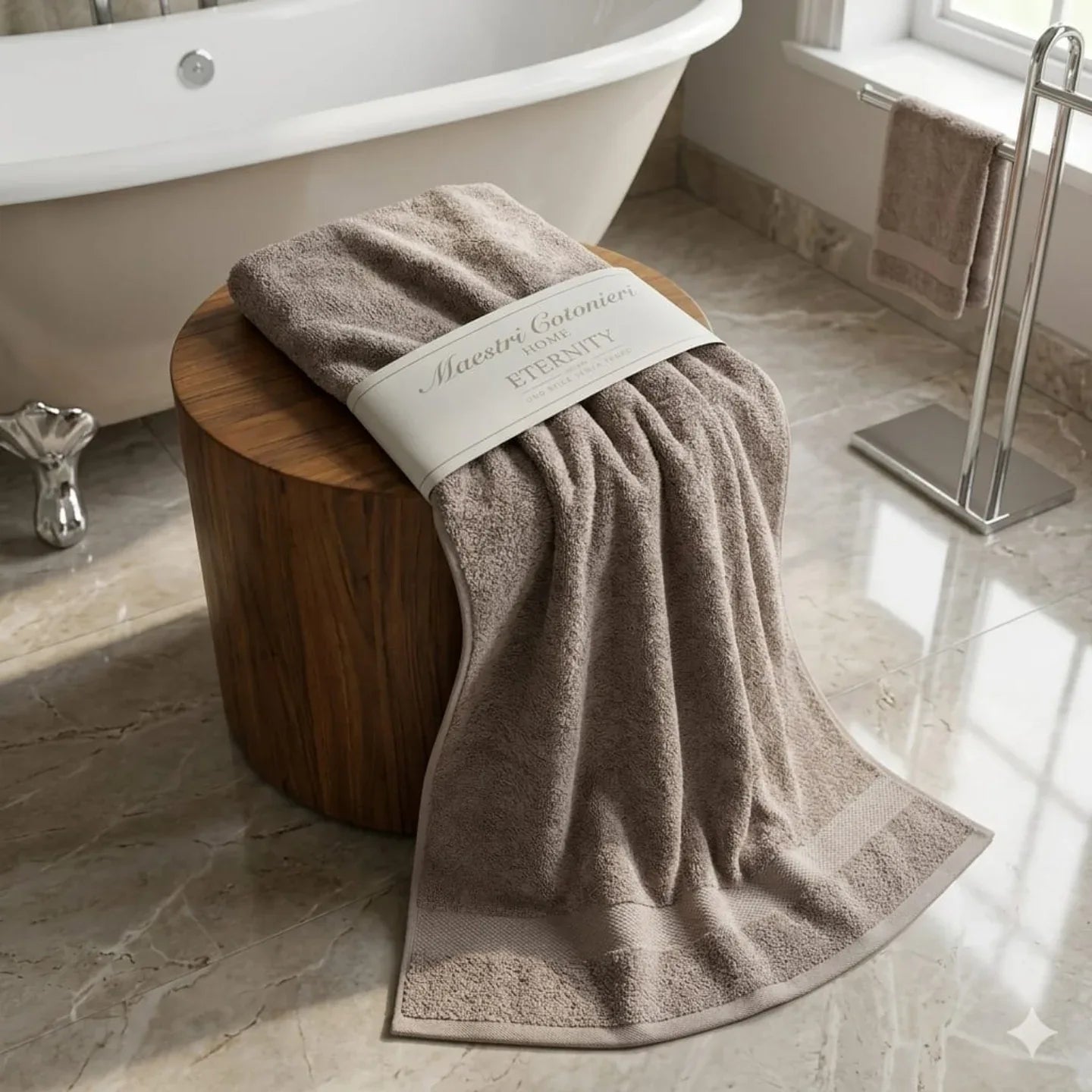 Telo Bagno Maestri Cotonieri Eternity 90x140 cm in Spugna di Cotone - The King Luxury