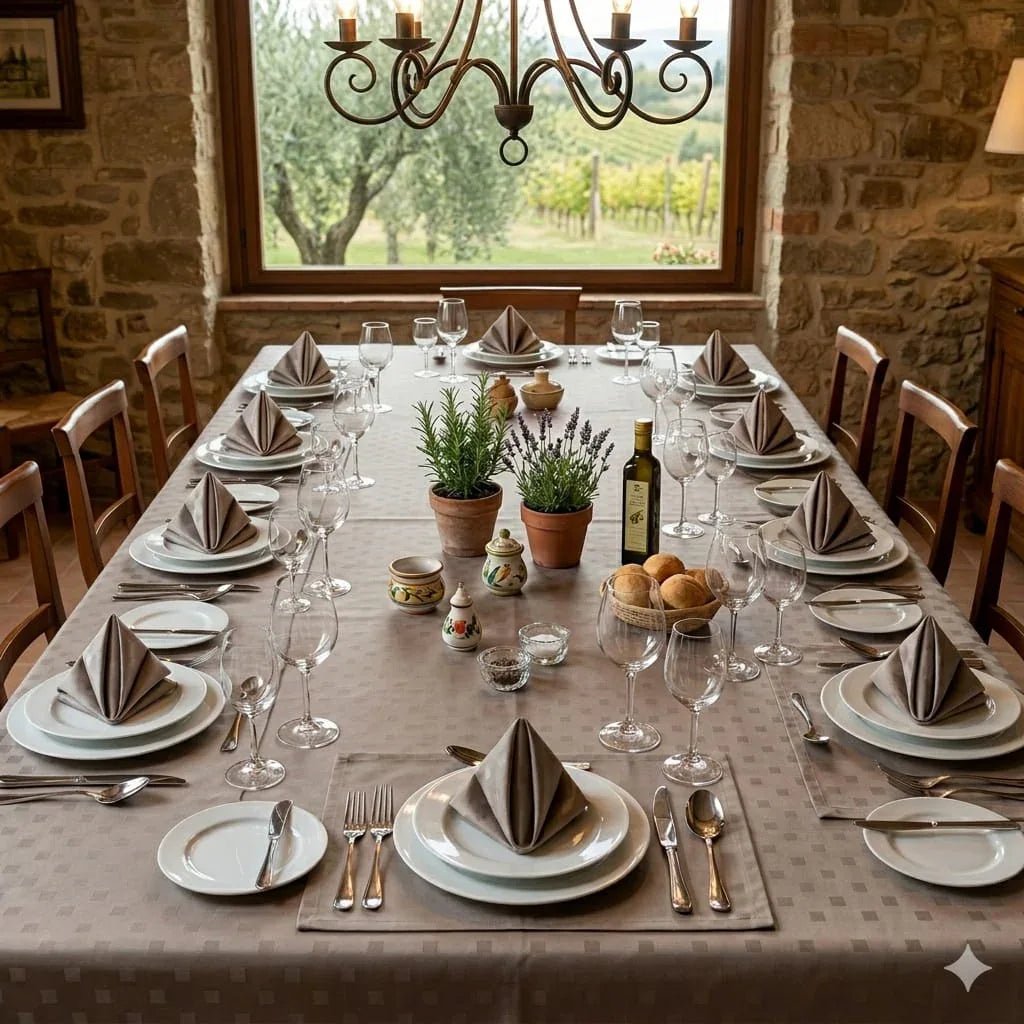 Tovaglia da Tavola Maestri Cotonieri Damina X12 Cotone - The King Luxury
