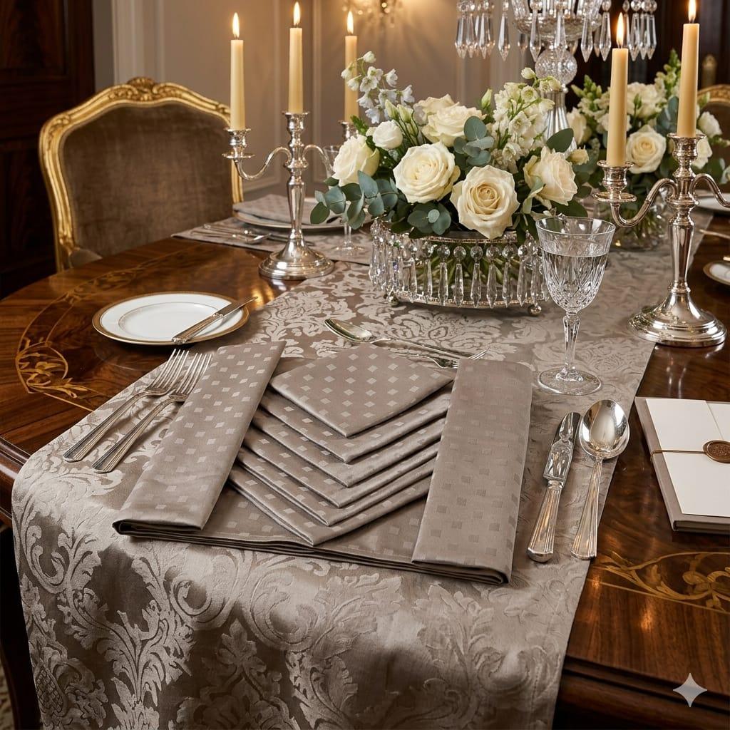 Tovaglia da Tavola Maestri Cotonieri Damina X12 Cotone - The King Luxury
