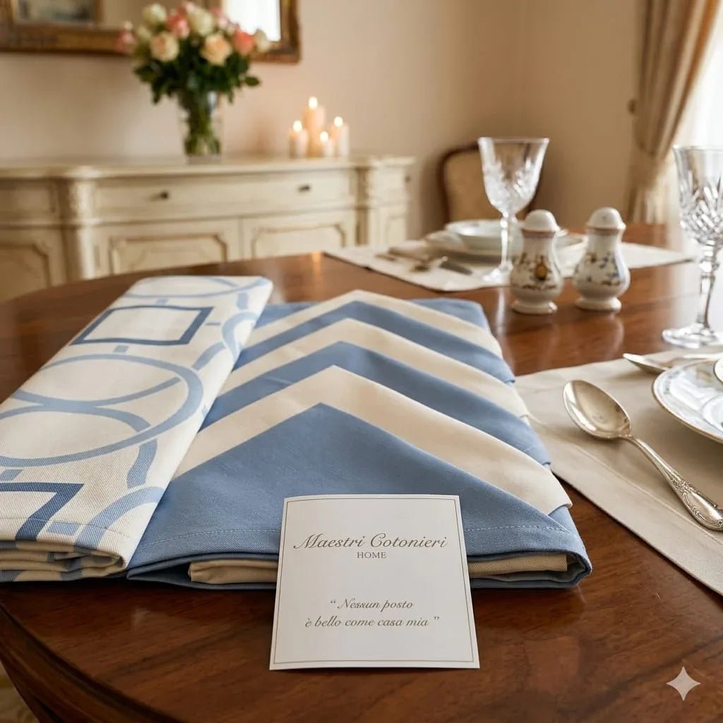 Tovaglia da Tavola X12 Maestri Cotonieri Zara con 12 Tovaglioli in Cotone - The King Luxury