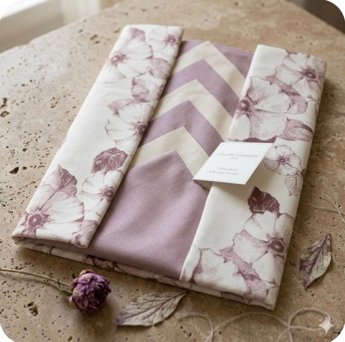 Tovaglia da Tavola X6 Maestri Cotonieri Spring con 6 Tovaglioli in Cotone - The King Luxury