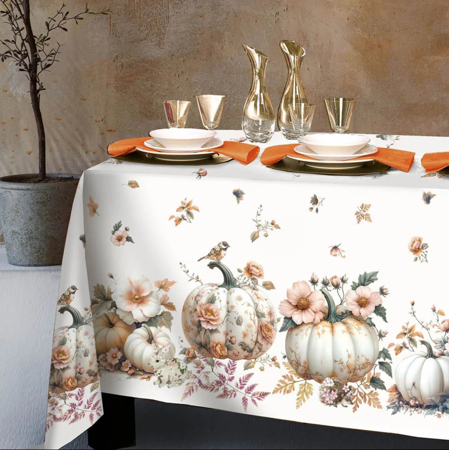 Tovaglia da Tavola x6 Tessitura Randi Cucurbita – 100% Cotone Panama – Stampa Digitale – 150x180 cm - The King Luxury