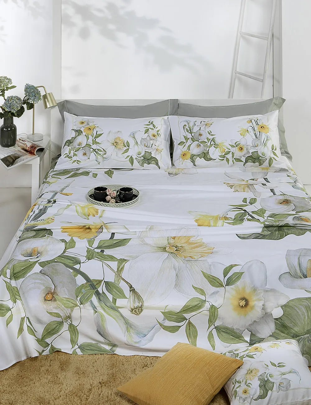 Trapuntino matrimoniale Tessitura Randi Calla Matrimoniale Raso di Cotone - The King Luxury