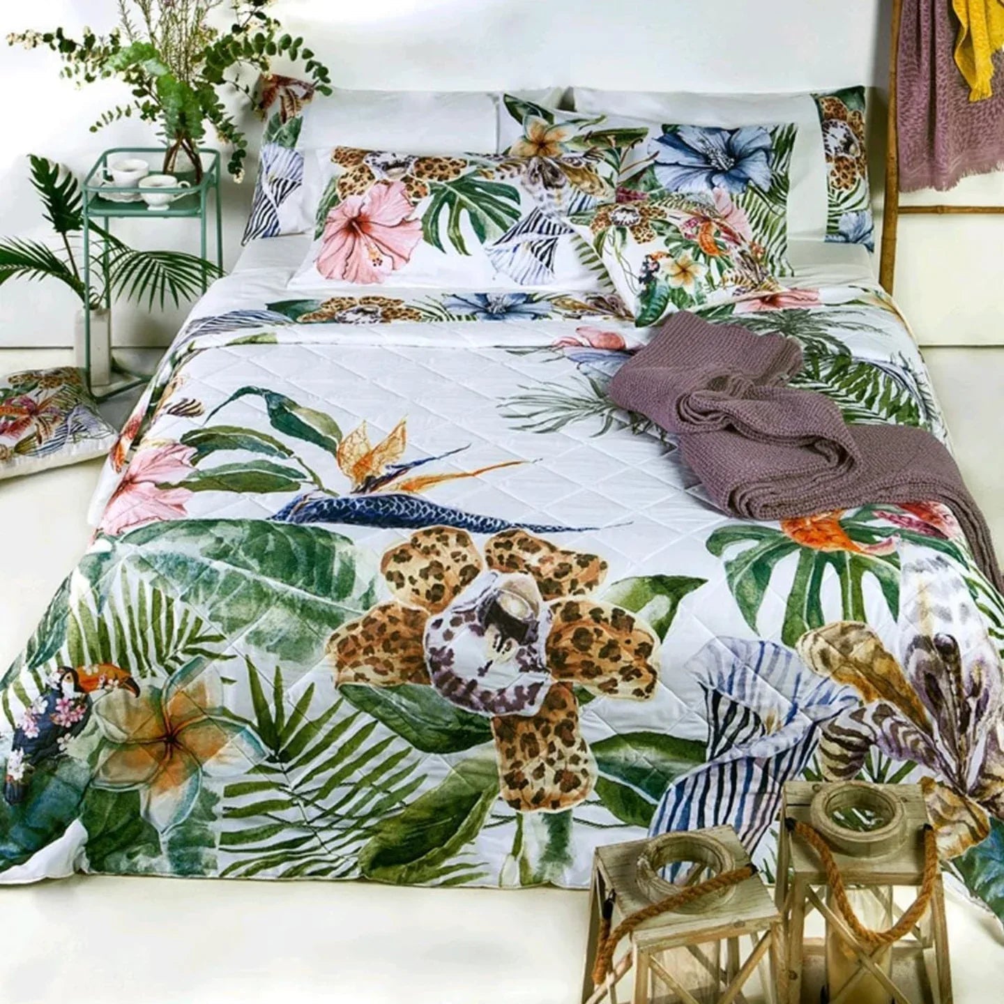 Trapuntino matrimoniale Tessitura Randi Terra Matrimoniale Raso di Cotone - The King Luxury