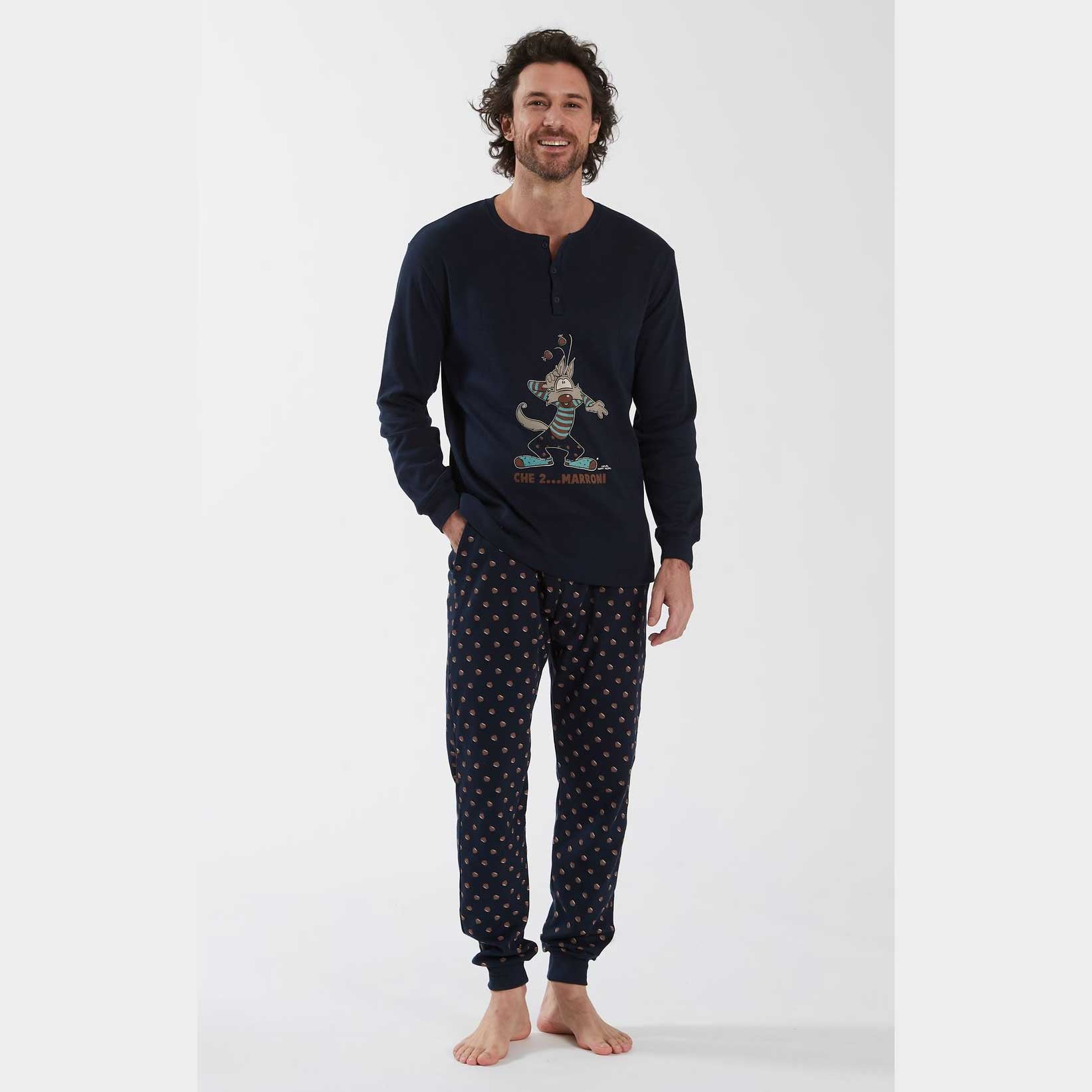 Pigiama Autunno/Inverno Uomo Happy People Marroni