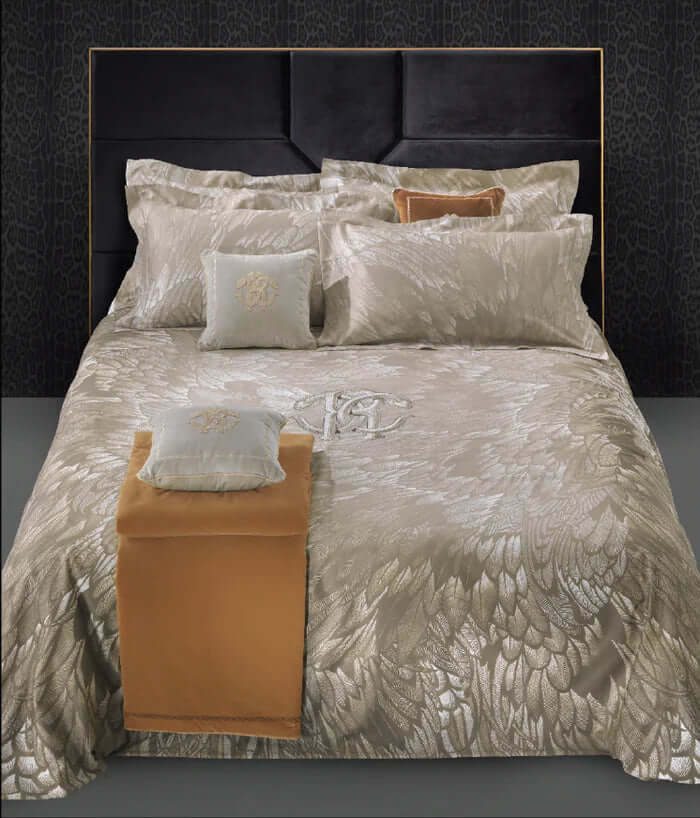 Trapunta Roberto Cavalli Plumage 270x260 cm Raso di Cotone