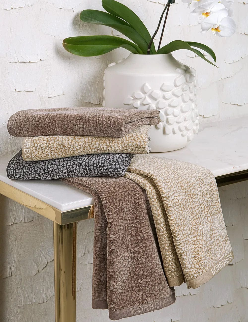 Set Asciugamani Borbonese Twist Op Spugna di Cotone