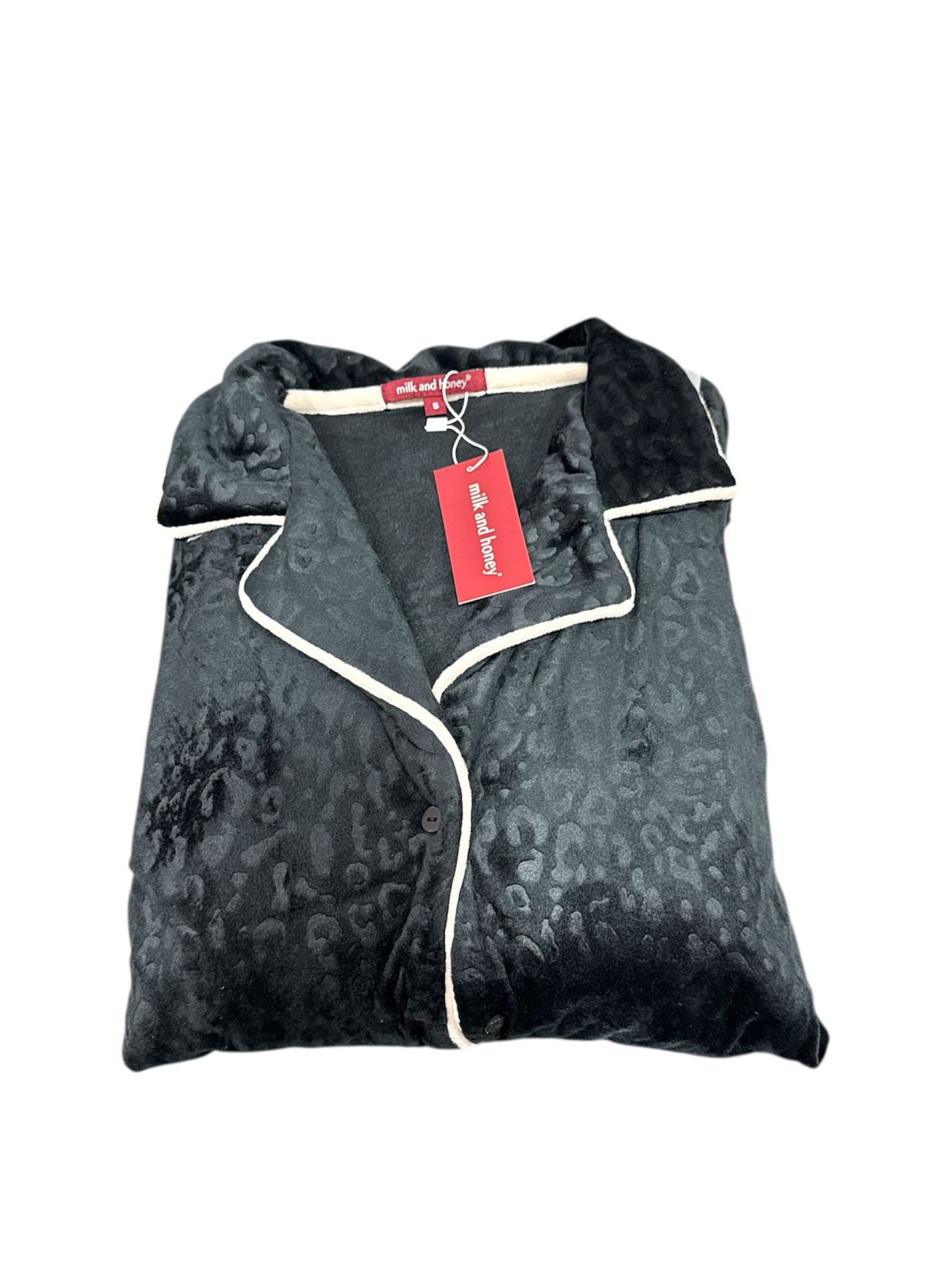 Pigiama Donna Autunno/Inverno Milk and Honey Diamonds – Tuta in Ciniglia Jacquard con Bottoni – Made in Italy