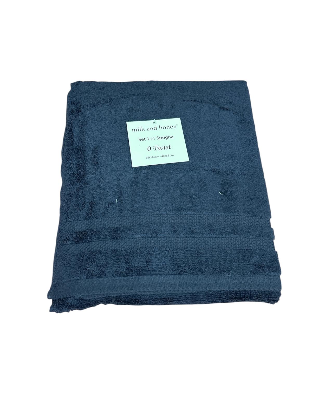 Set Asciugamani 1+1 Milk And Honey Twist Spugna di Cotone