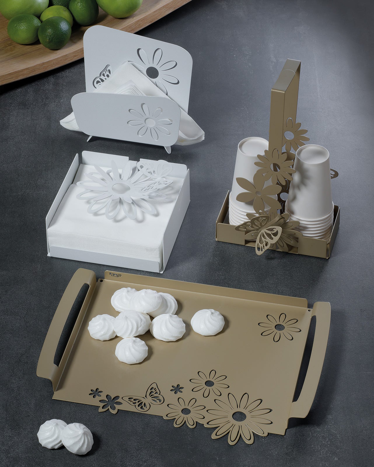 Vassoio grande Arti & Mestieri Margherite  Ferro