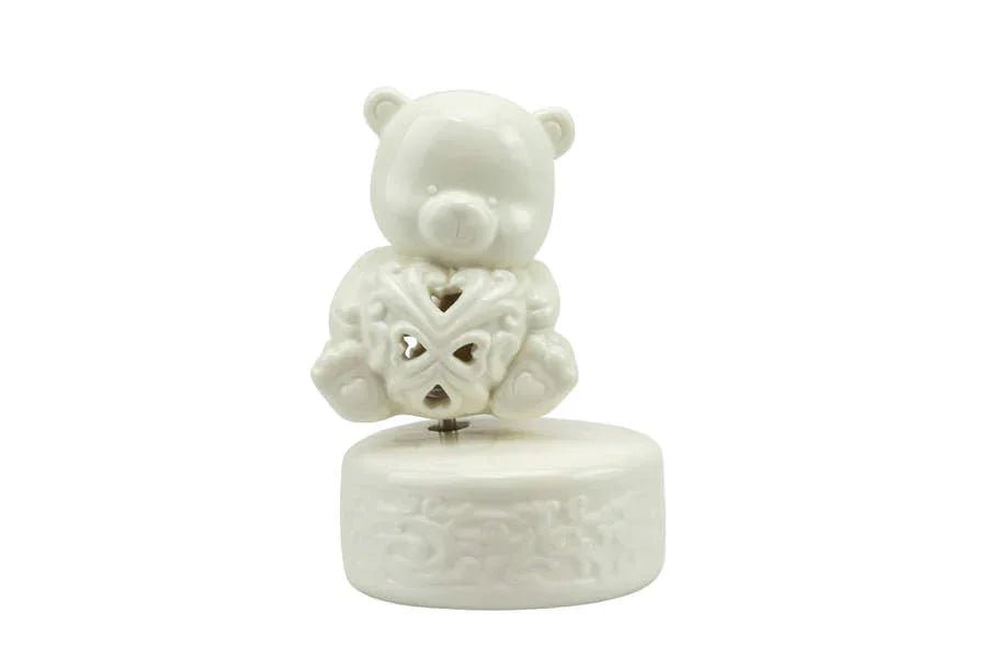 2 Pezzi Matrimonio Harmony Carillon orsetto traforato bianco Porcellana - The King Luxury