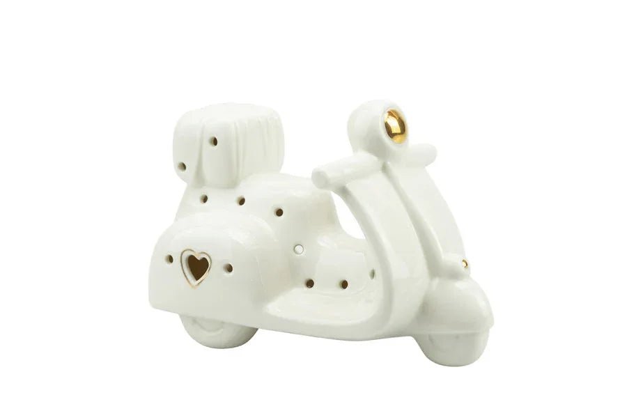 2 Pezzi Vespa Harmony con cuore oro con led Porcellana - The King Luxury